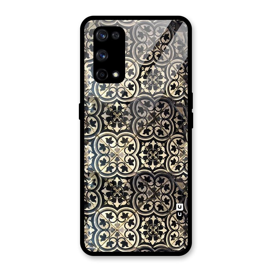Floral Tile Glass Back Case for Realme X7 Pro