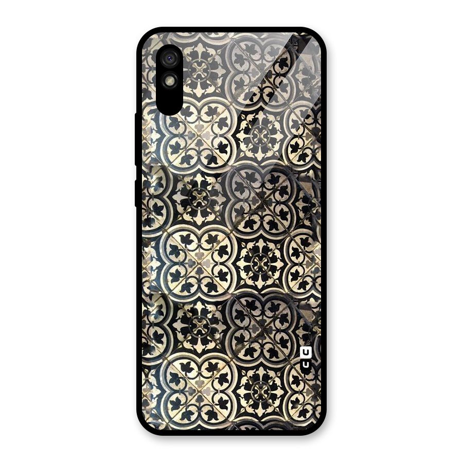 Floral Tile Glass Back Case for Redmi 9A