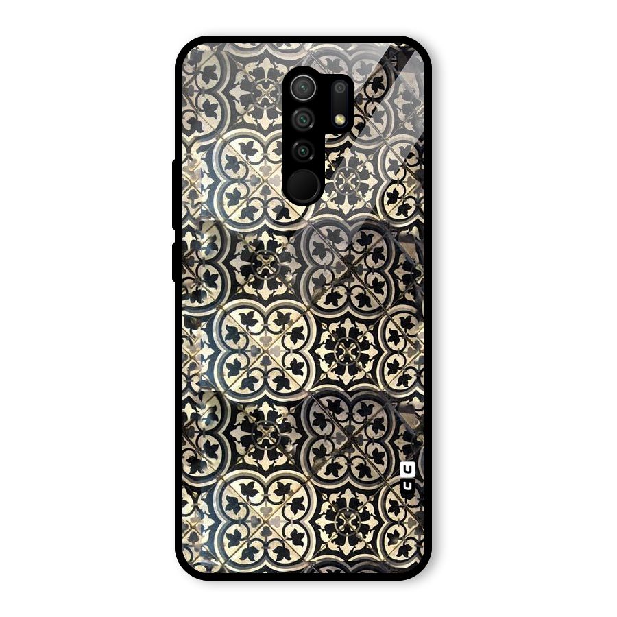 Floral Tile Glass Back Case for Redmi 9 Prime