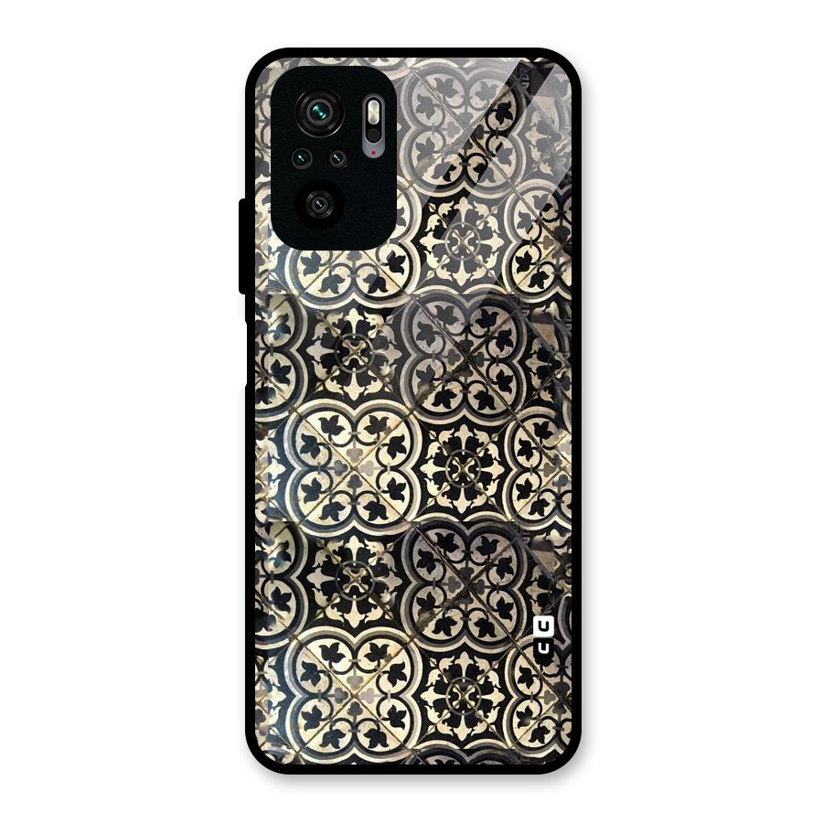 Floral Tile Glass Back Case for Redmi Note 10S