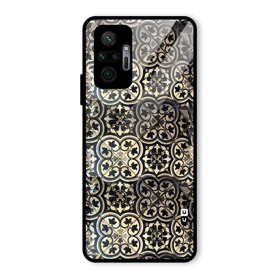 Floral Tile Glass Back Case for Redmi Note 10 Pro Max