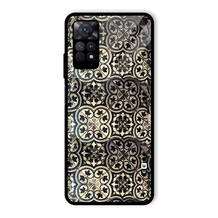Floral Tile Glass Back Case for Redmi Note 11 Pro
