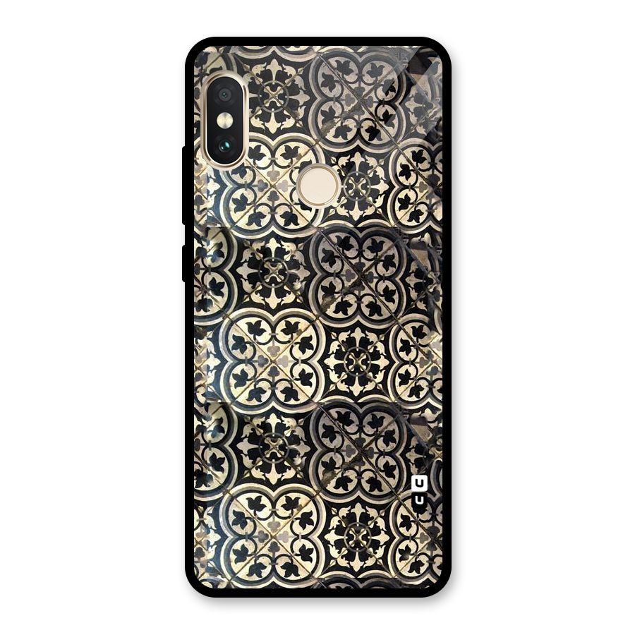Floral Tile Glass Back Case for Redmi Note 5 Pro