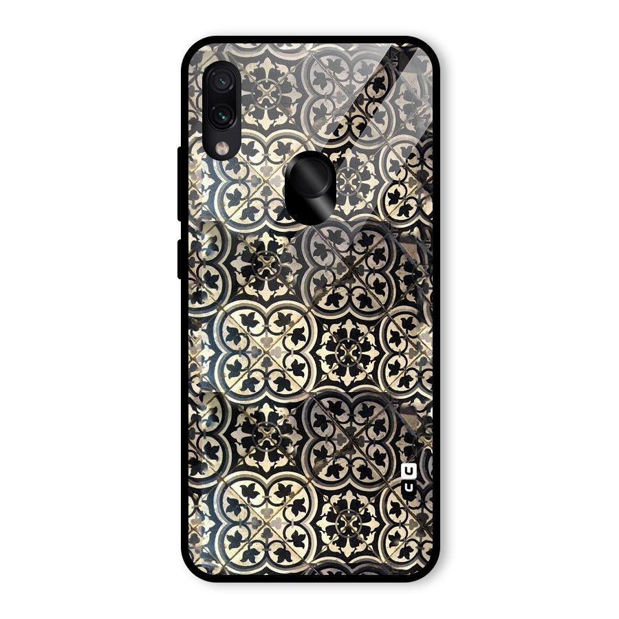 Floral Tile Glass Back Case for Redmi Note 7 Pro