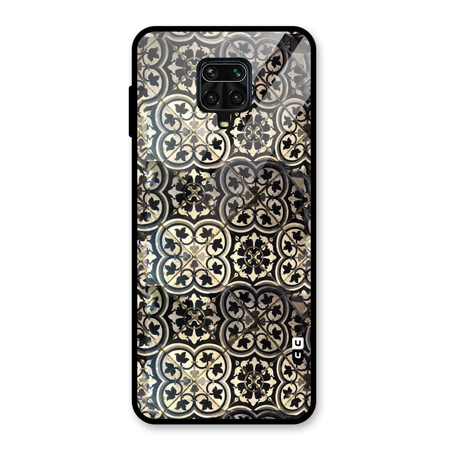 Floral Tile Glass Back Case for Redmi Note 9 Pro