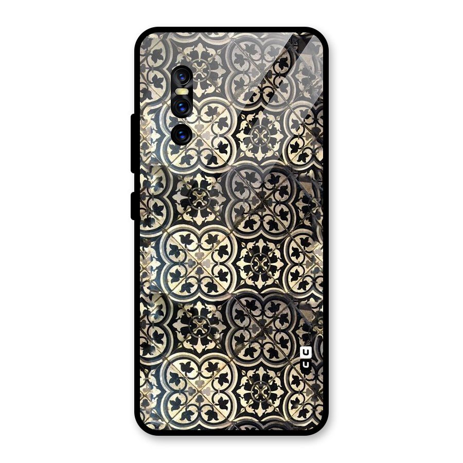 Floral Tile Glass Back Case for Vivo V15 Pro