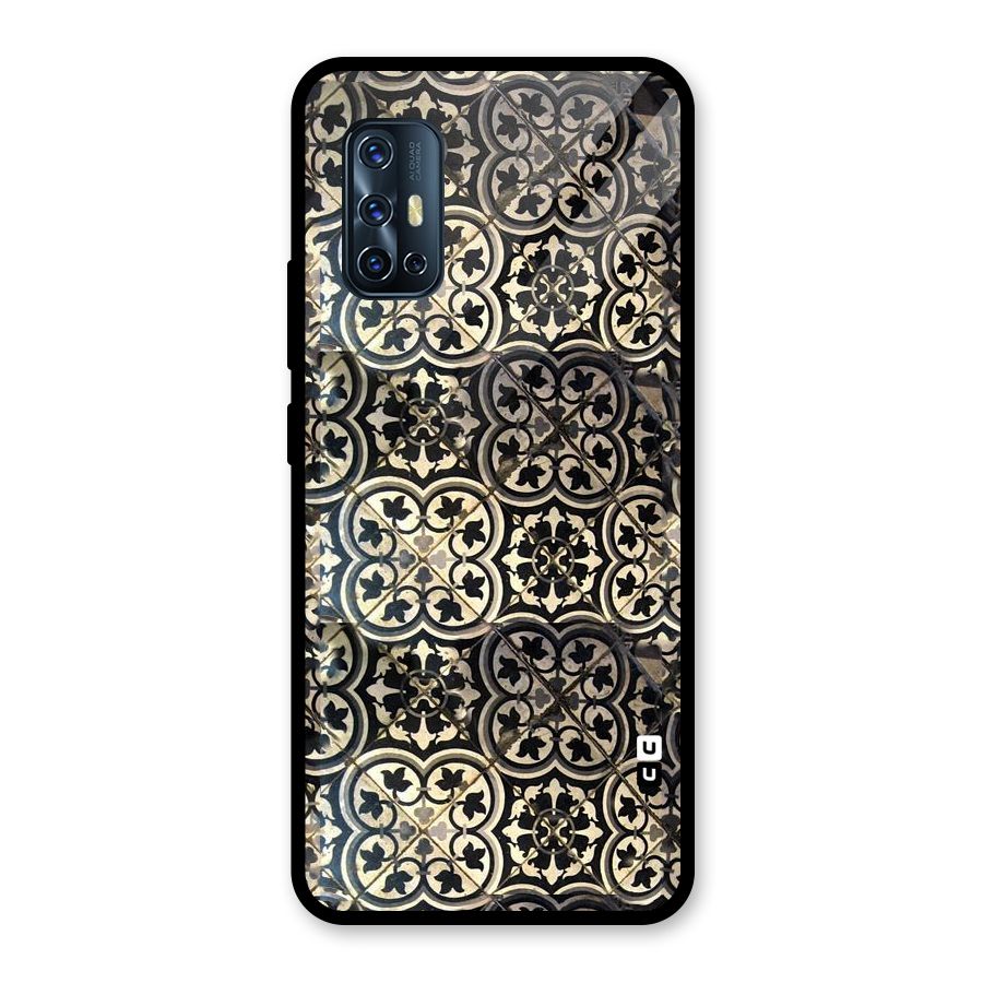 Floral Tile Glass Back Case for Vivo V17