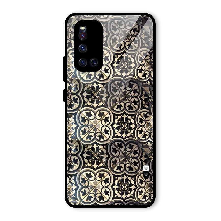 Floral Tile Glass Back Case for Vivo V19