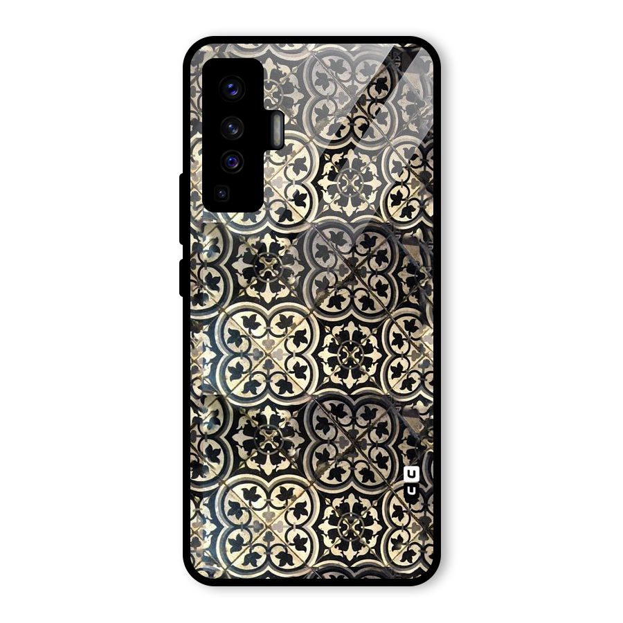 Floral Tile Glass Back Case for Vivo X50
