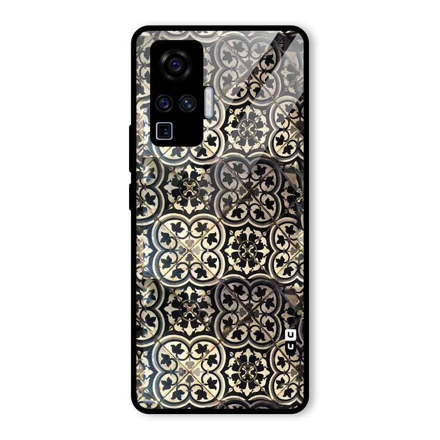 Floral Tile Glass Back Case for Vivo X50 Pro