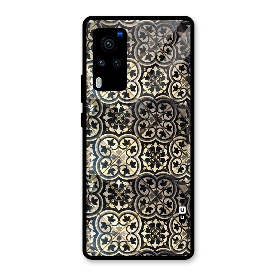 Floral Tile Glass Back Case for Vivo X60 Pro