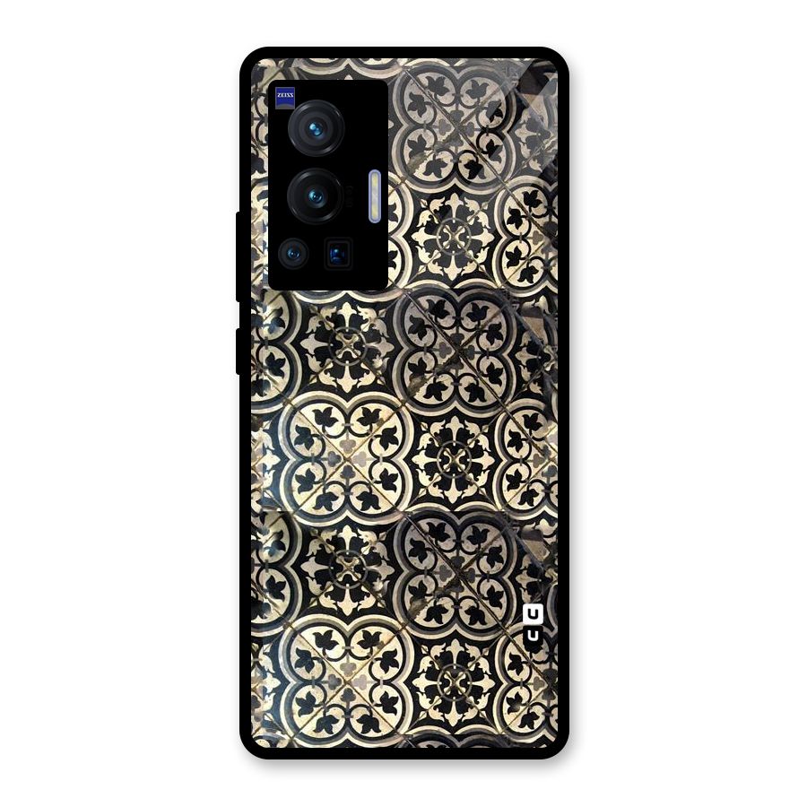 Floral Tile Glass Back Case for Vivo X70 Pro