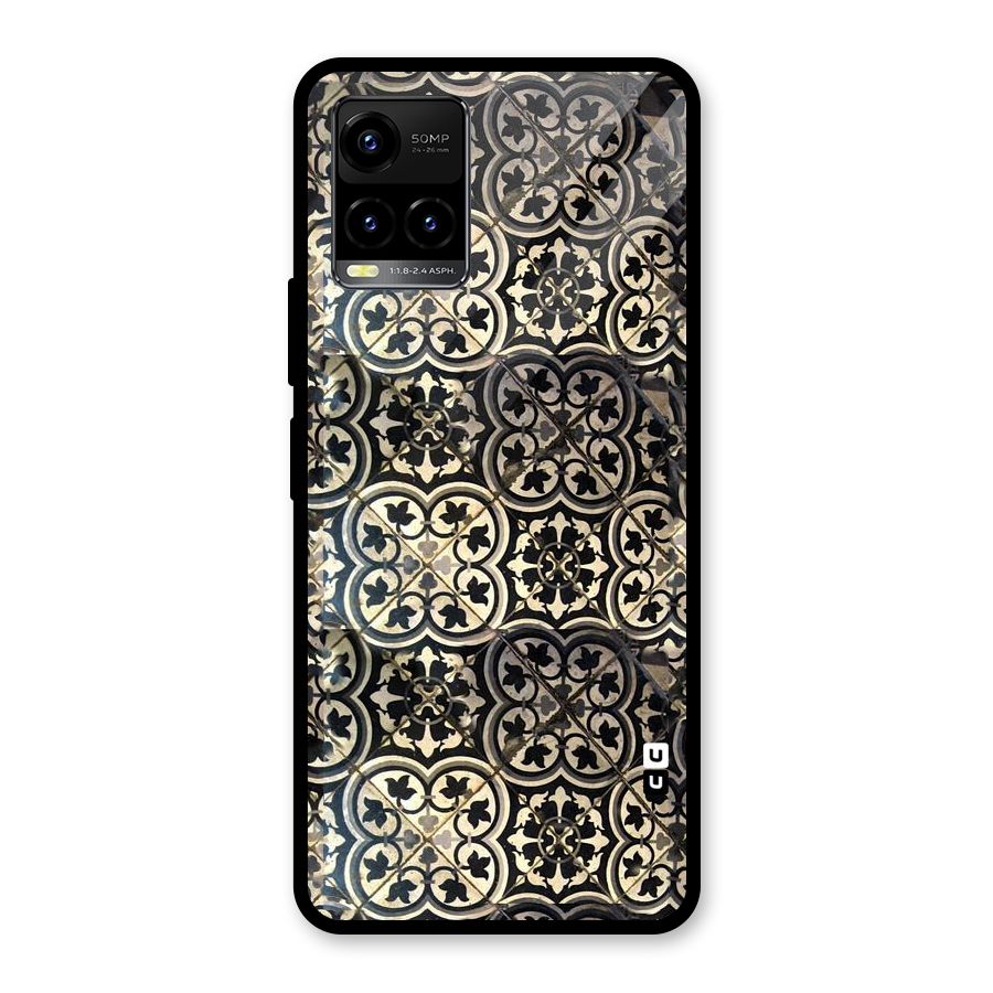 Floral Tile Glass Back Case for Vivo Y21T