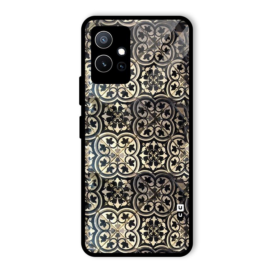 Floral Tile Glass Back Case for Vivo Y75 5G