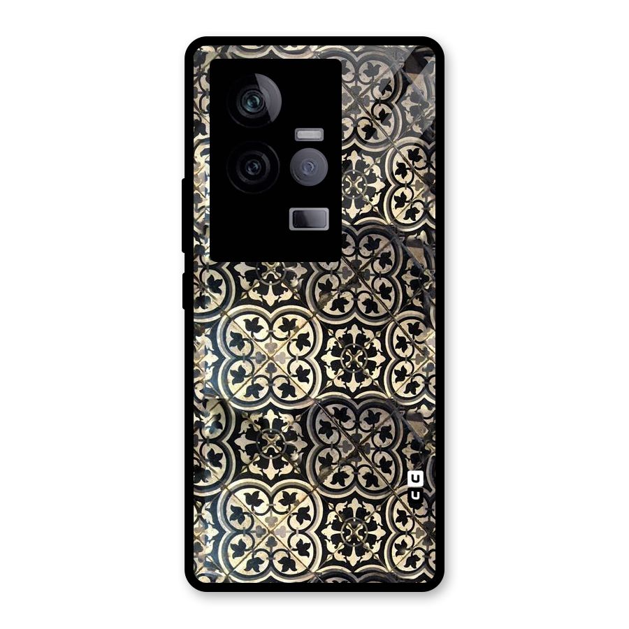 Floral Tile Glass Back Case for Vivo iQOO 11 5G