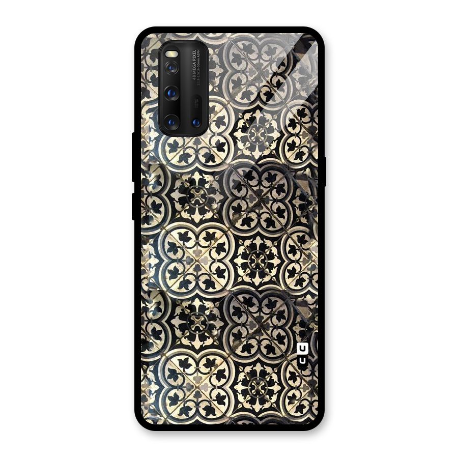 Floral Tile Glass Back Case for Vivo iQOO 3