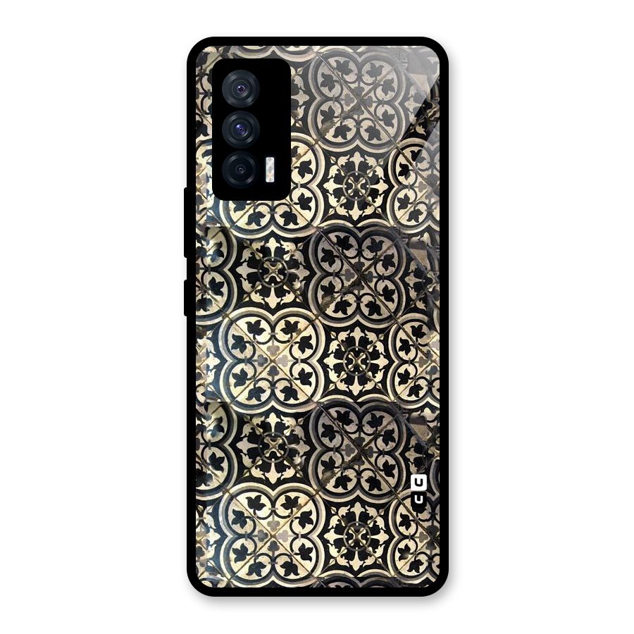 Floral Tile Glass Back Case for Vivo iQOO 7 5G