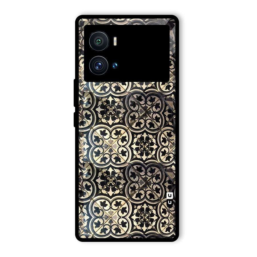 Floral Tile Glass Back Case for Vivo iQOO 9 Pro