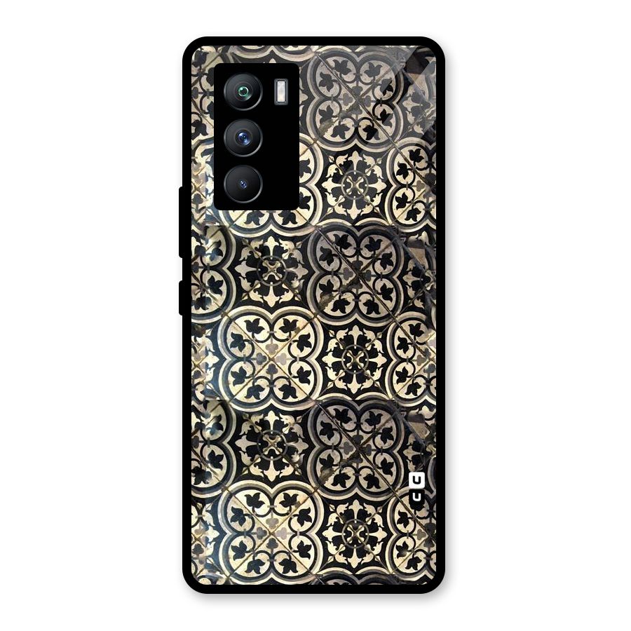 Floral Tile Glass Back Case for Vivo iQOO 9 SE