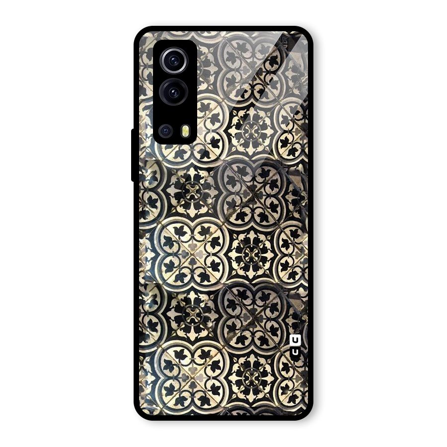 Floral Tile Glass Back Case for Vivo iQOO Z3
