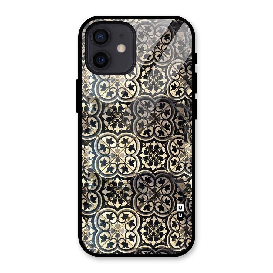 Floral Tile Glass Back Case for iPhone 12