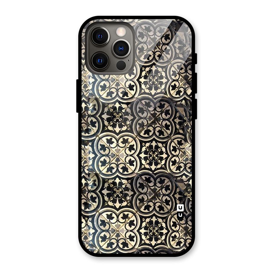 Floral Tile Glass Back Case for iPhone 12 Pro