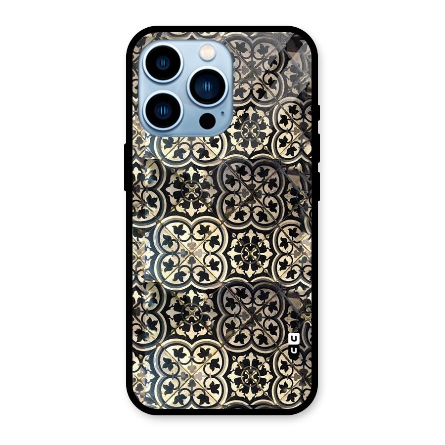 Floral Tile Glass Back Case for iPhone 13 Pro