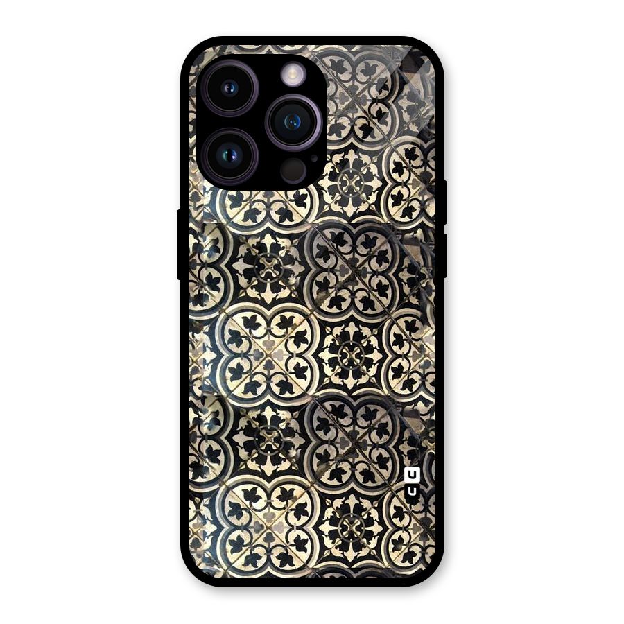Floral Tile Glass Back Case for iPhone 14 Pro Max