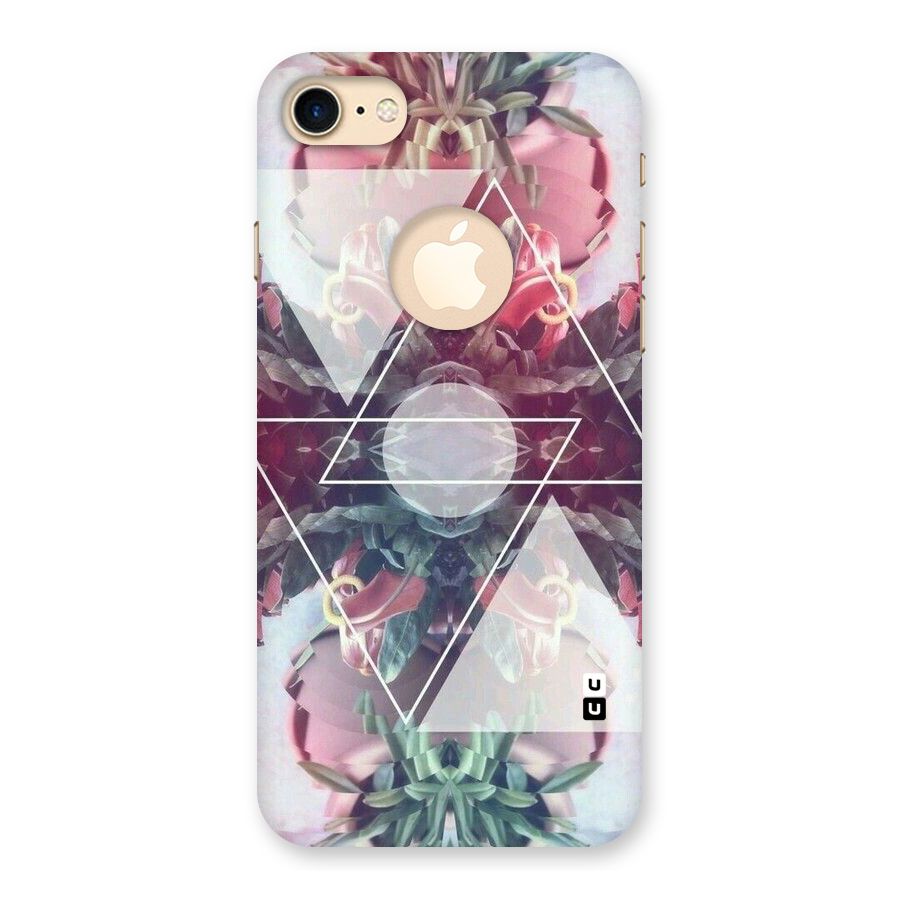 Floral Triangle Back Case for iPhone 7 Logo Cut