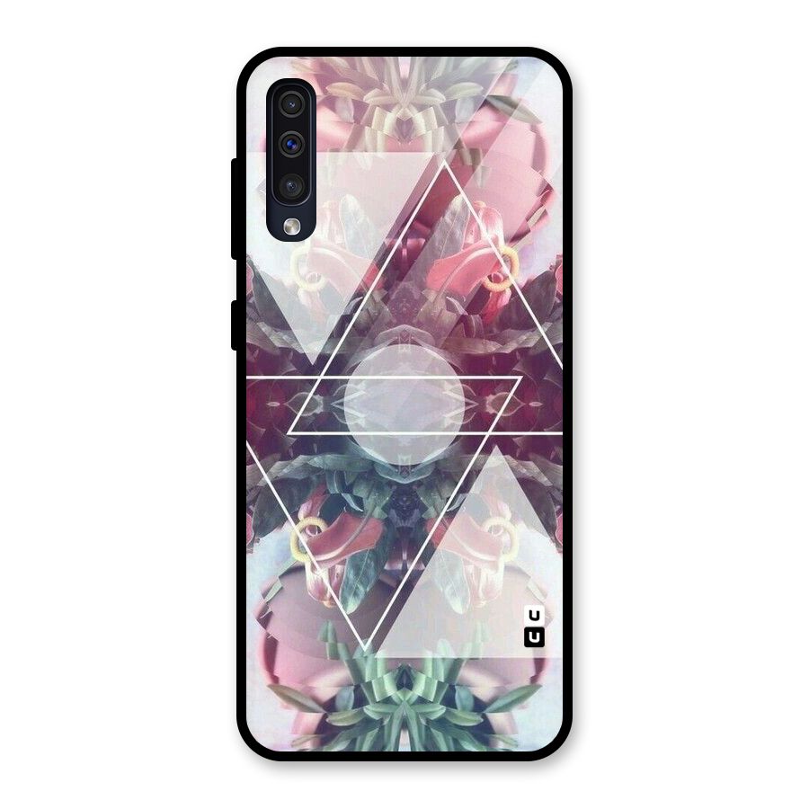 Floral Triangle Glass Back Case for Galaxy A30s