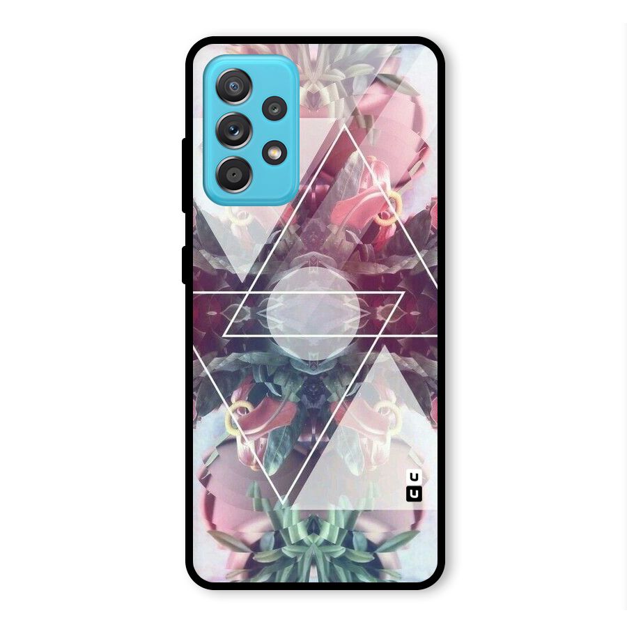 Floral Triangle Glass Back Case for Galaxy A52
