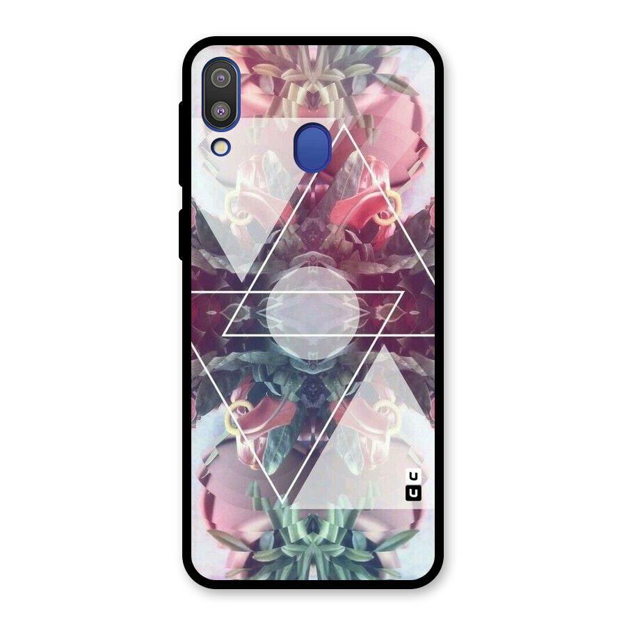 Floral Triangle Glass Back Case for Galaxy M20