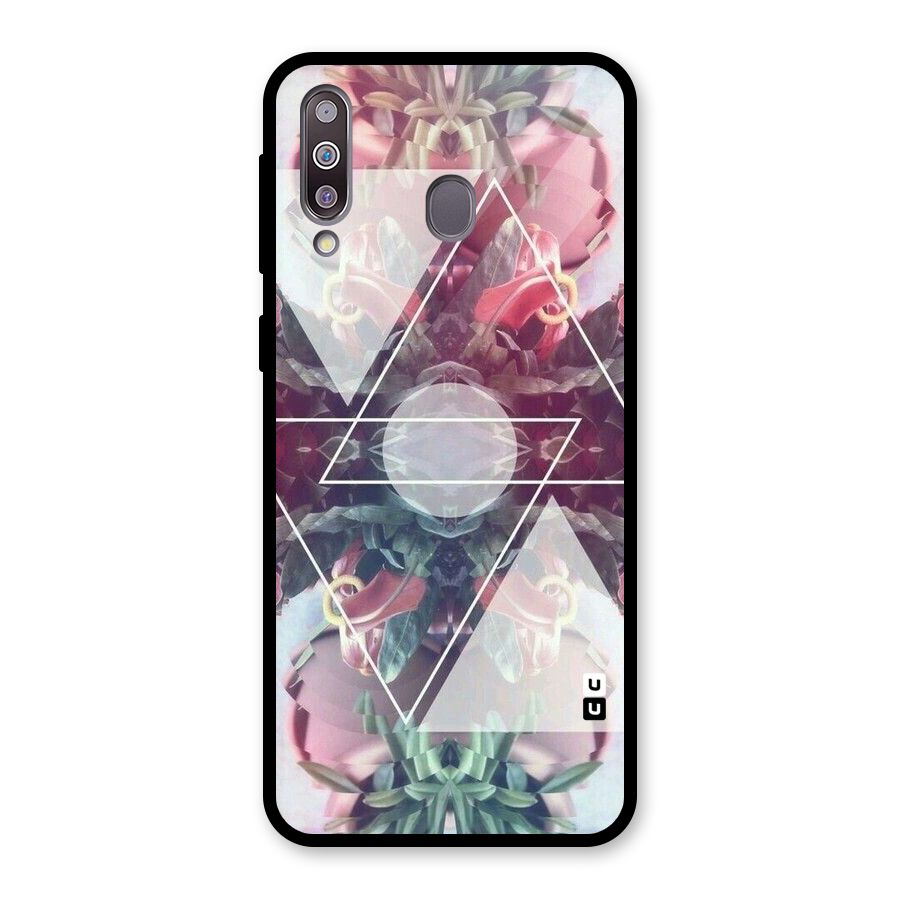 Floral Triangle Glass Back Case for Galaxy M30