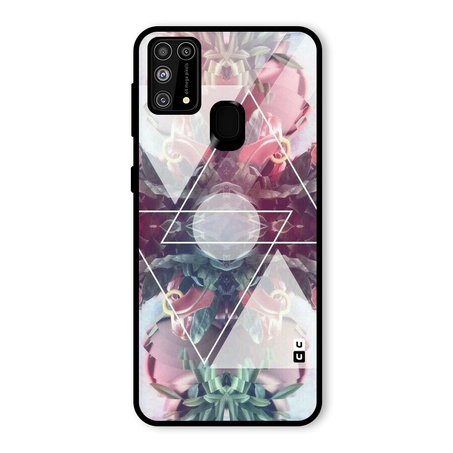 Floral Triangle Glass Back Case for Galaxy M31