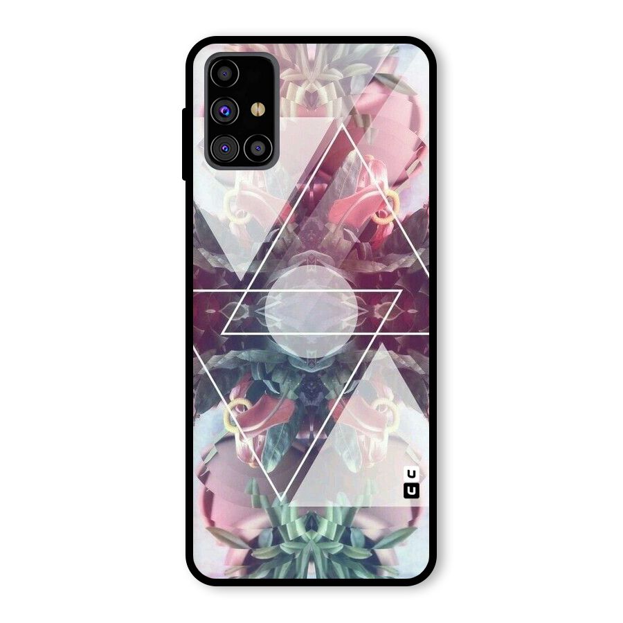Floral Triangle Glass Back Case for Galaxy M31s