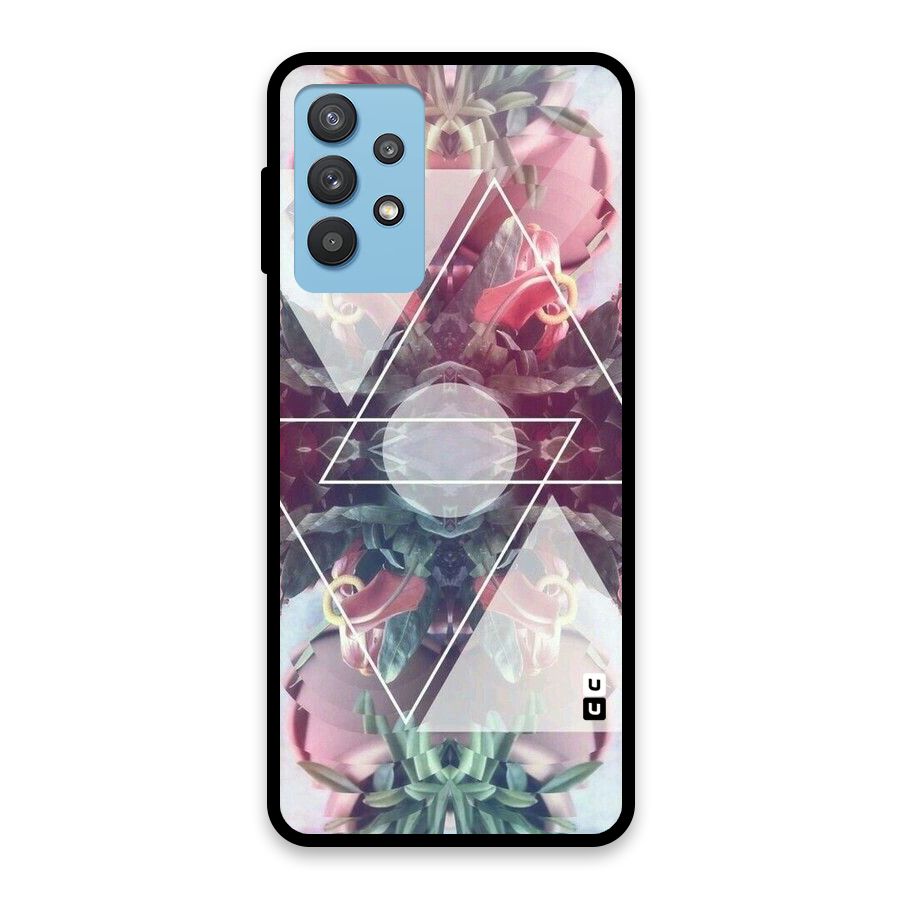 Floral Triangle Glass Back Case for Galaxy M32 5G