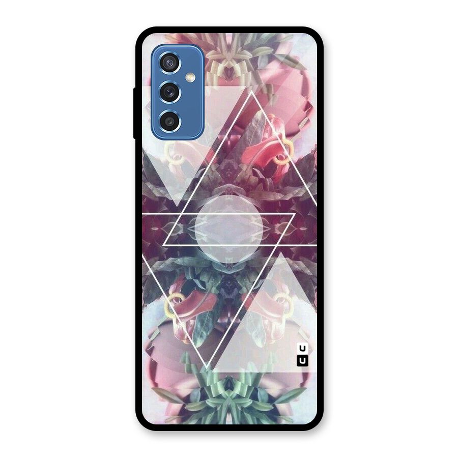 Floral Triangle Glass Back Case for Galaxy M52 5G