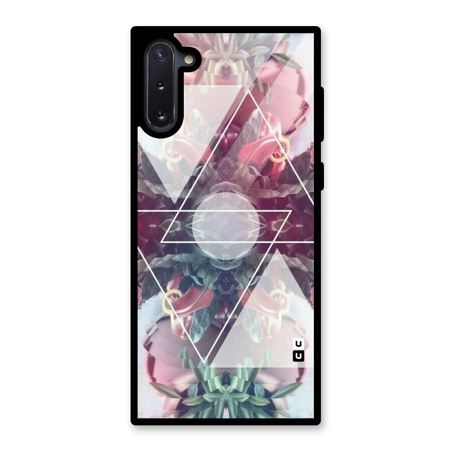 Floral Triangle Glass Back Case for Galaxy Note 10
