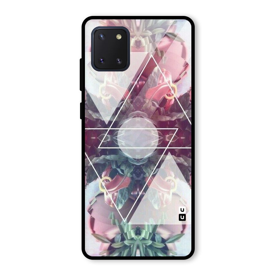 Floral Triangle Glass Back Case for Galaxy Note 10 Lite