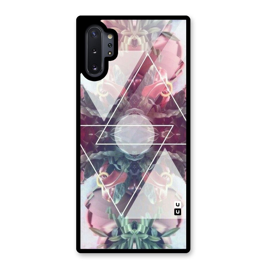 Floral Triangle Glass Back Case for Galaxy Note 10 Plus