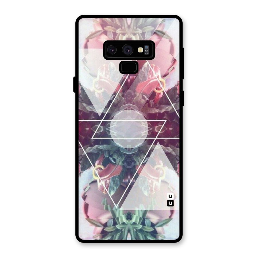 Floral Triangle Glass Back Case for Galaxy Note 9
