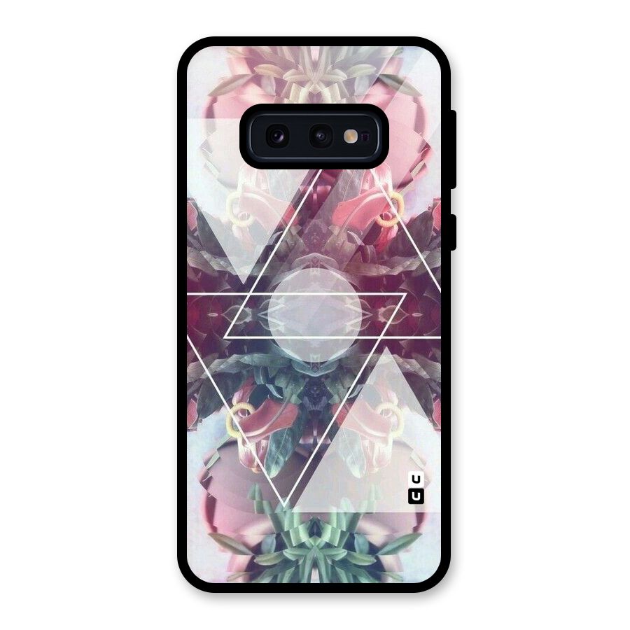 Floral Triangle Glass Back Case for Galaxy S10e