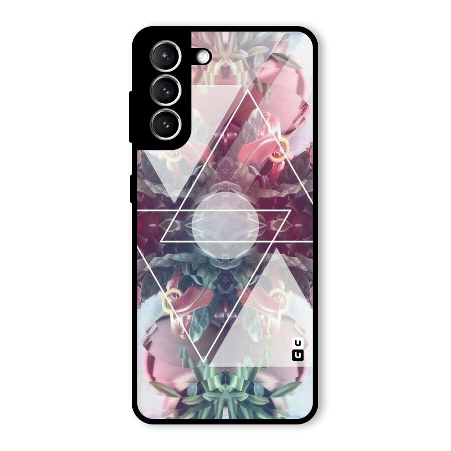 Floral Triangle Glass Back Case for Galaxy S21 5G