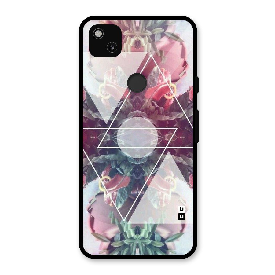 Floral Triangle Glass Back Case for Google Pixel 4a