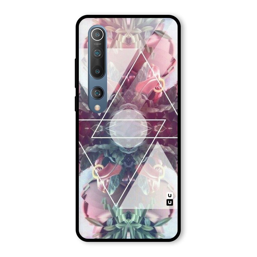 Floral Triangle Glass Back Case for Mi 10