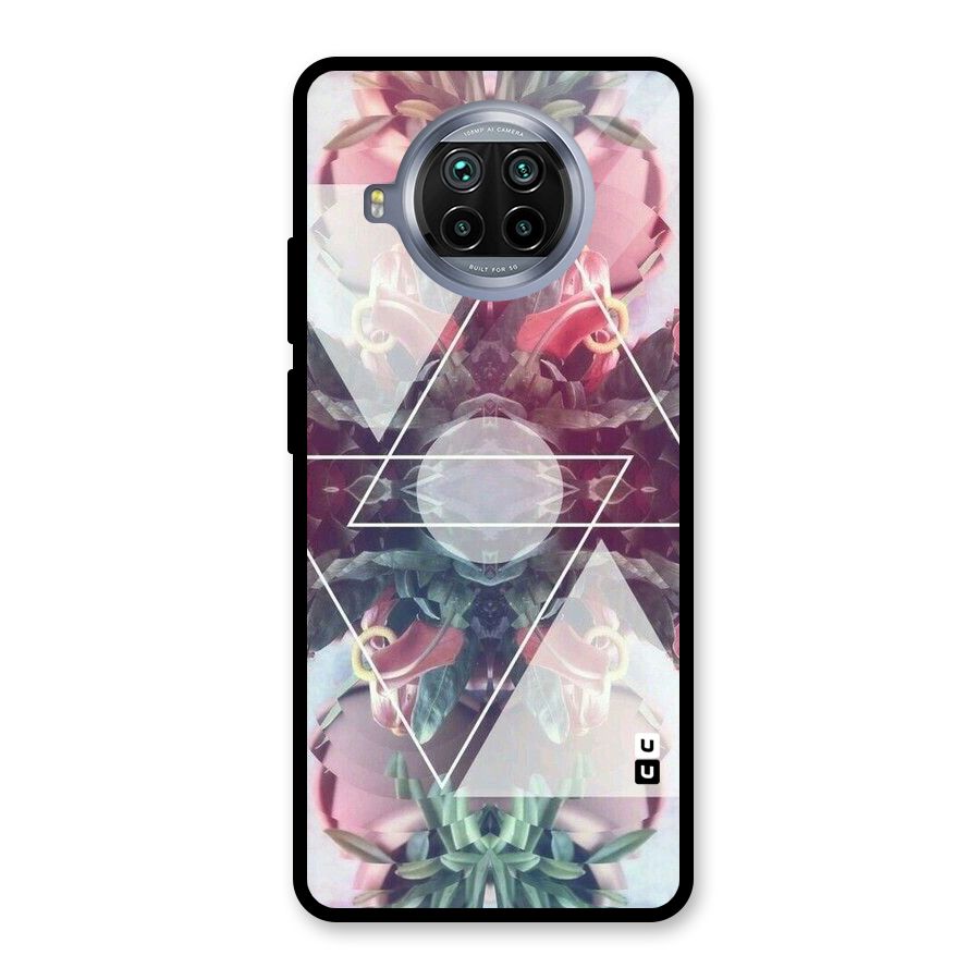 Floral Triangle Glass Back Case for Mi 10i