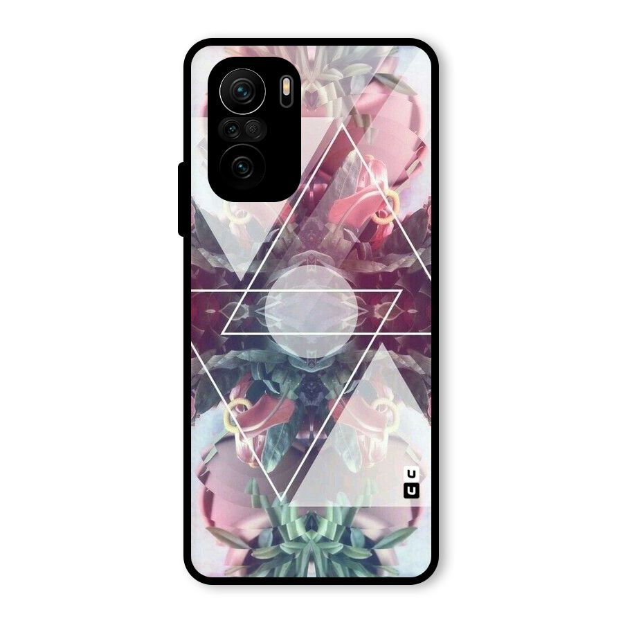 Floral Triangle Glass Back Case for Mi 11X Pro