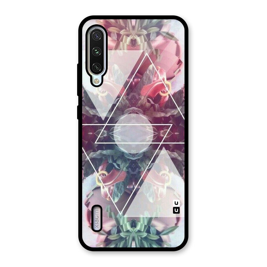Floral Triangle Glass Back Case for Mi A3