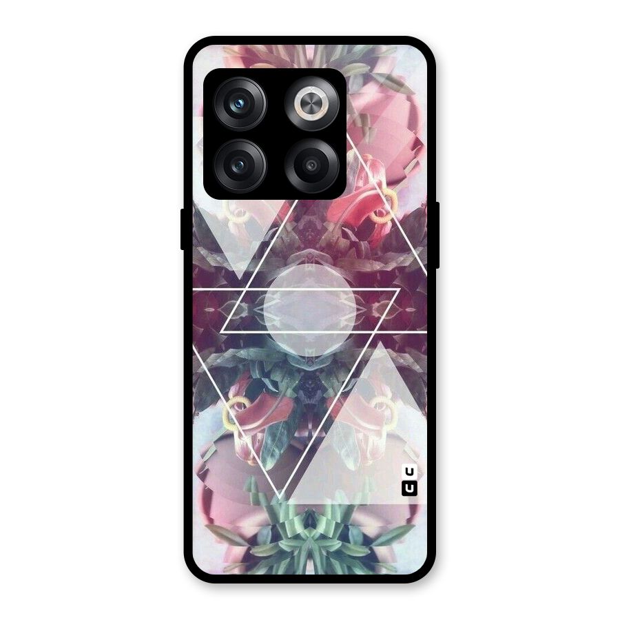 Floral Triangle Glass Back Case for OnePlus 10T