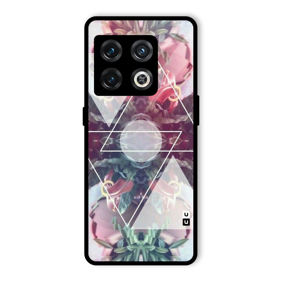 Floral Triangle Glass Back Case for OnePlus 10 Pro 5G
